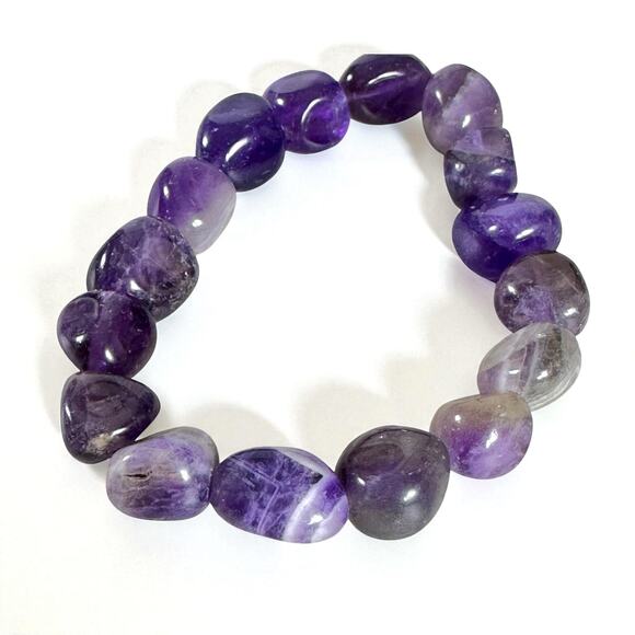 Free People Ariana Ost Crystal Stone Chunky Bracelet Amethyst Purple Bohemian - Picture 2 of 11